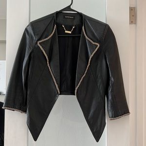 MANGANO - Leather Cropped Jacket